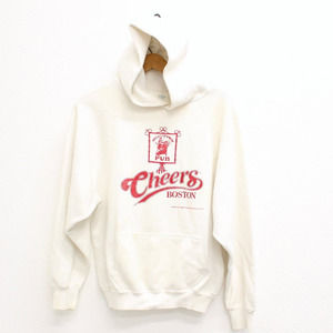 Vintage Cheers Boston Pub Hooded Sweatshirt Large